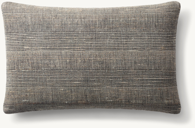 Overhead view of Naya Handwoven Multi-Band Pillow Cover - Lumbar 