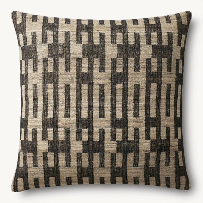 Overhead view of Naya Handwoven Geometric Pillow Cover - Square