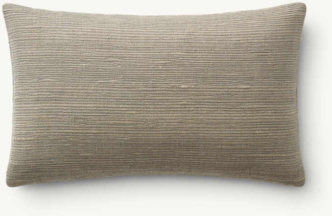 Overhead view of Naya Handwoven Ribbed Stripe Pillow Cover - Lumbar 