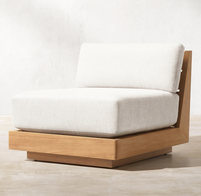 Maya Teak Modular Armless Lounge Chair