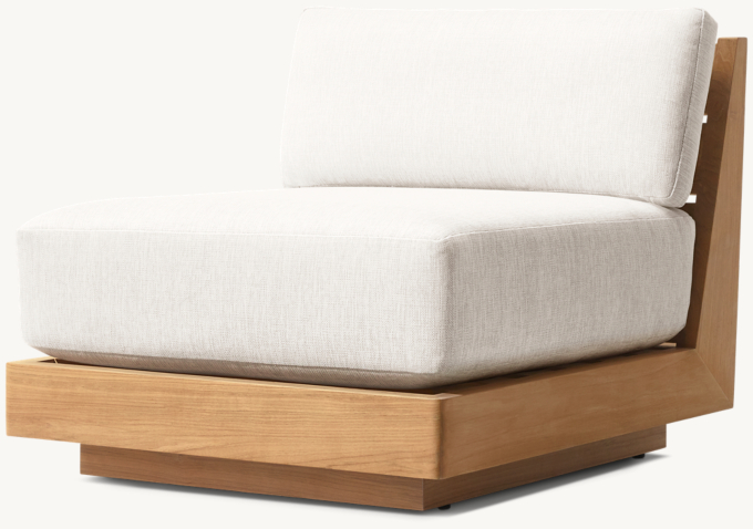 Maya Teak Modular Armless Lounge Chair