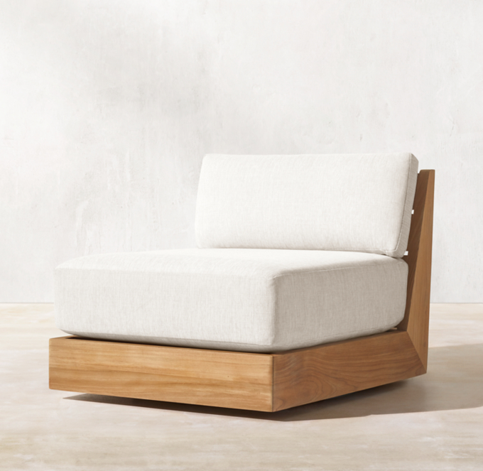 Maya Teak Modular Armless Swivel Lounge Chair Cushions