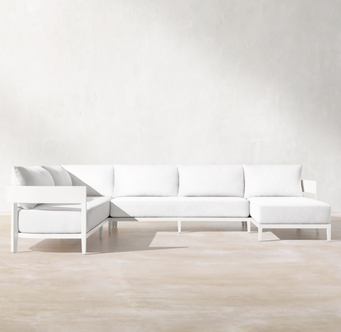 Balmain Aluminum USofa Chaise Sectional