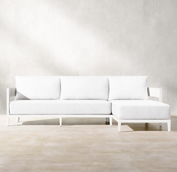 Balmain Aluminum RightArm Sofa Chaise Sectional