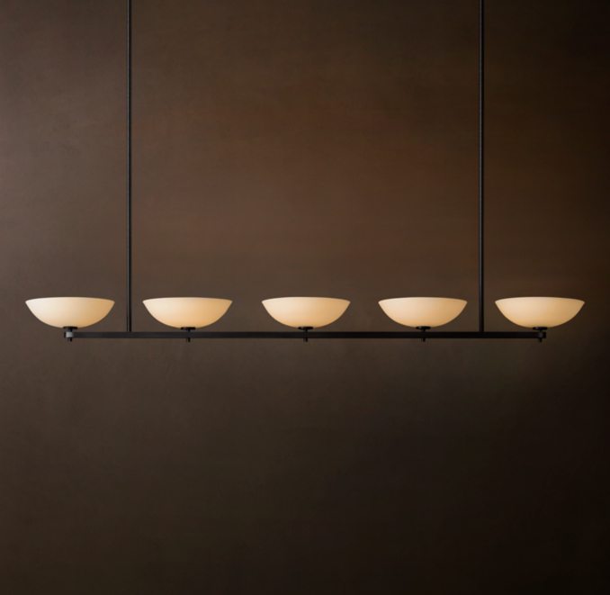 76" chandelier shown in Bronze.
