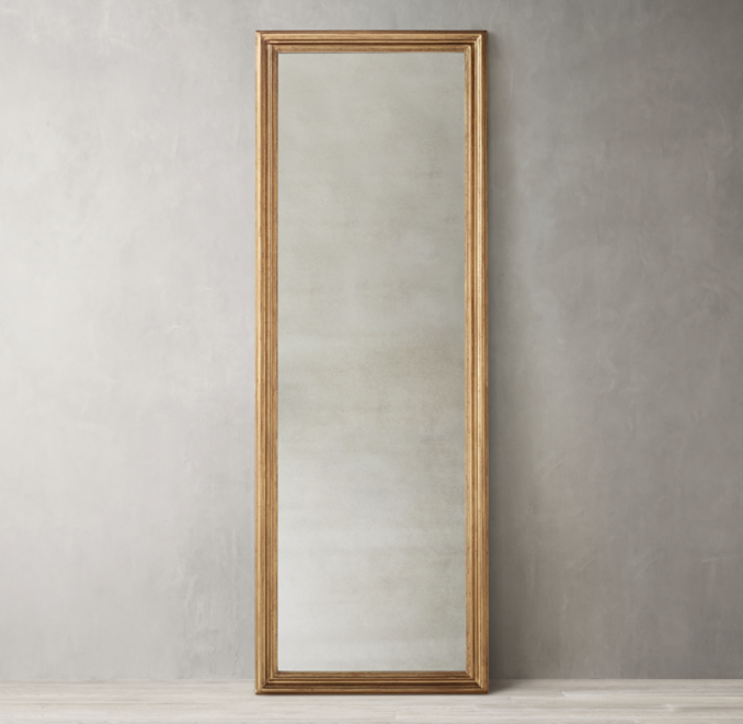 Baroque Gilt Antiqued Glass Leaner Mirror