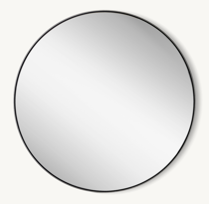 Metal Floating Round Mirror