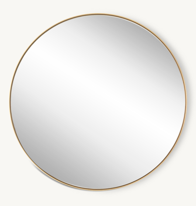 Metal Floating Round Mirror