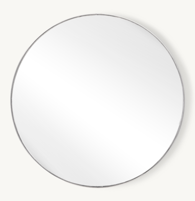 Metal Floating Round Mirror