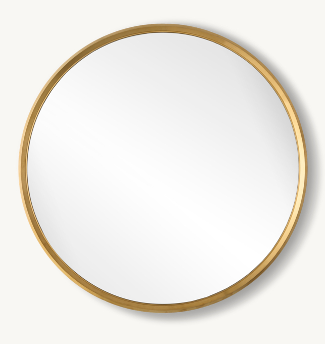 Metal Beveled Round Mirror