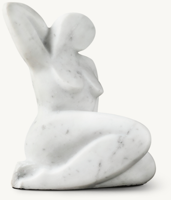 Italian Carrara Marble Cubist Sculpture - Repose