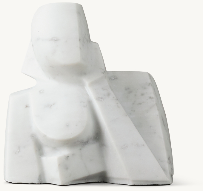 Italian Carrara Marble Cubist Sculpture - Ponder