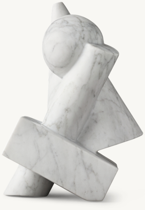 Italian Carrara Marble Cubist Sculpture - Interpose