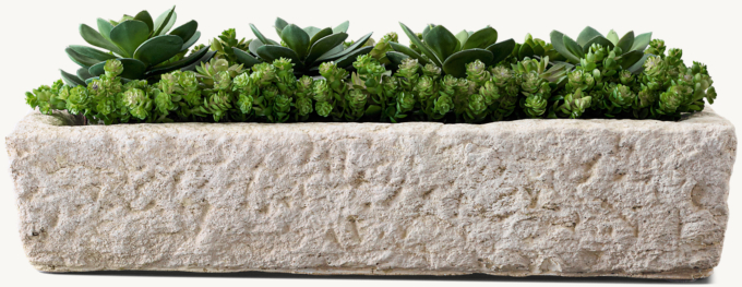 Rustic Cast Stone Trough - Rectangle