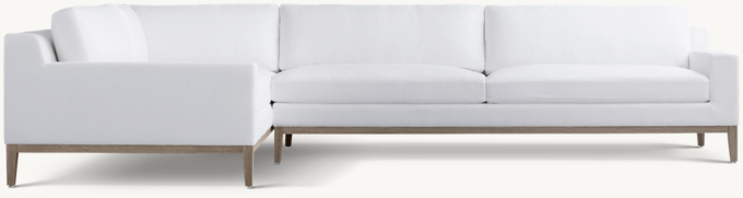 Italia Track Arm Left-Arm L-Sectional - Oak Base