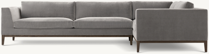 Italia Taper Arm Right-Arm L-Sectional - Oak Base