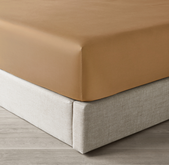 Front view of Italian Vintage-Washed Sateen Box Spring Cover 