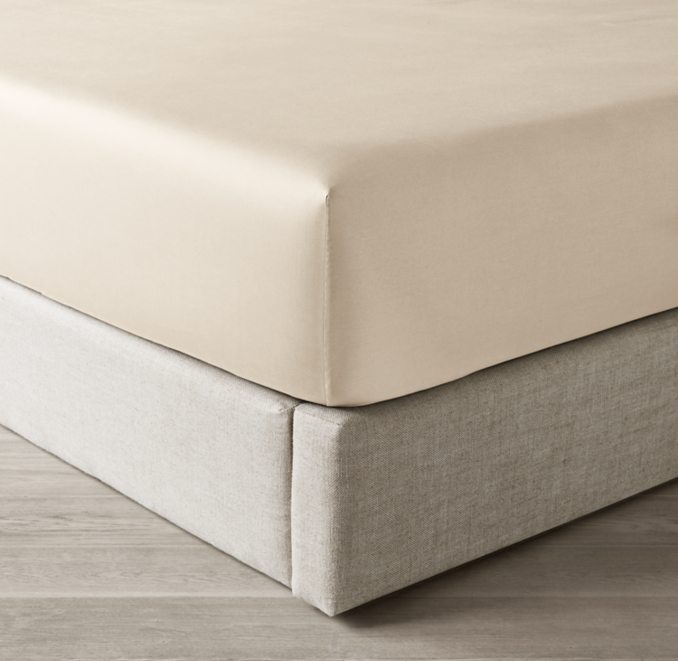 Front view of Italian Vintage-Washed Sateen Box Spring Cover 