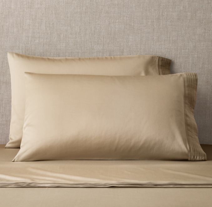 Front view of Italian Micro-Pleat 600 Sateen Pillowcases (Set Of 2) 