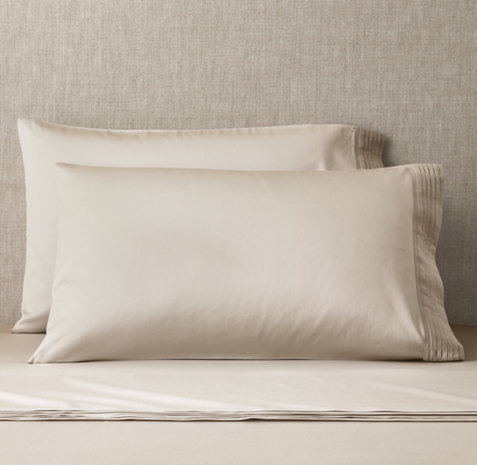Front view of Italian Micro-Pleat 600 Sateen Pillowcases (Set Of 2) 