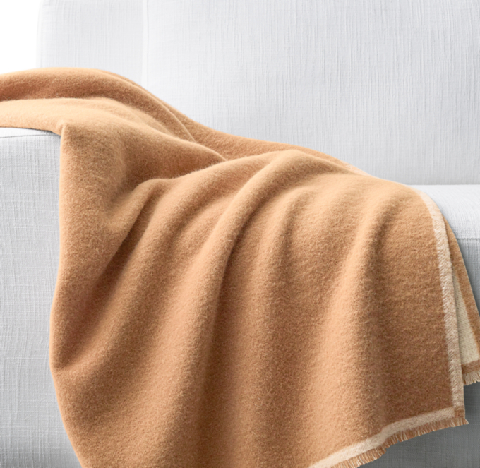 Heathered Baby Alpaca Two Tone Throw RH