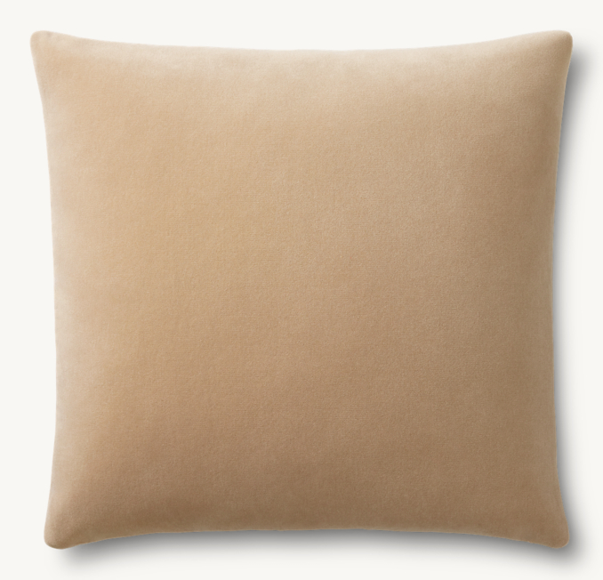 Vue en Hauteur - Housse de Coussin en Velours de Laine Mérinos Italienne - Carré - Blé