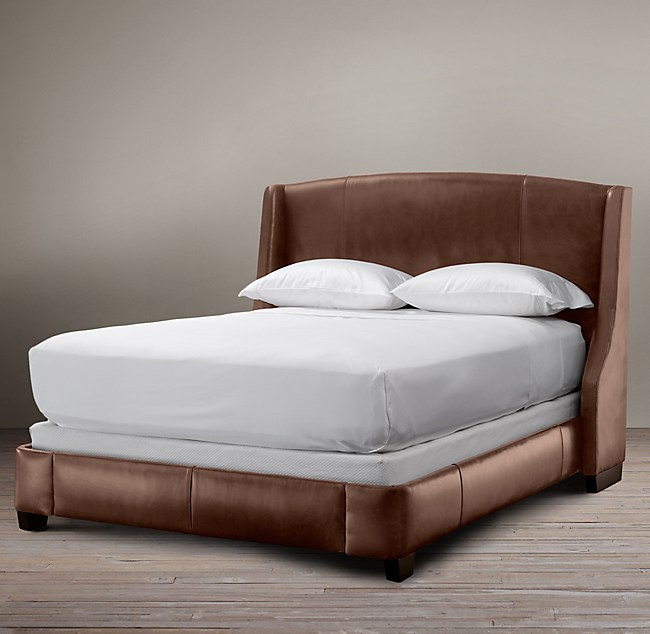 Warner Leather Bed, Warner King Bed