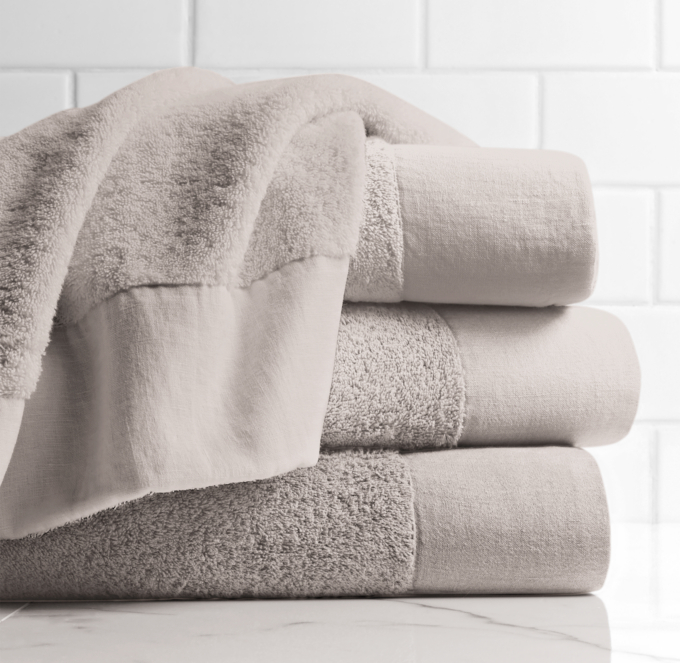 Linen-Bordered 650-Gram Turkish Towel Collection