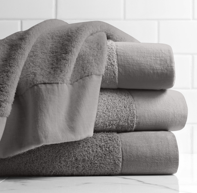 Linen-Bordered 650-Gram Turkish Towel Collection