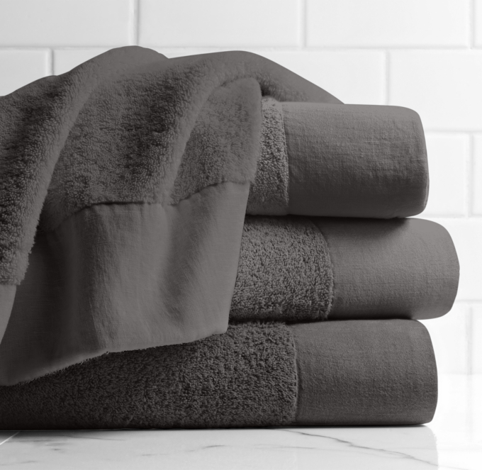 Linen-Bordered 650-Gram Turkish Towel Collection