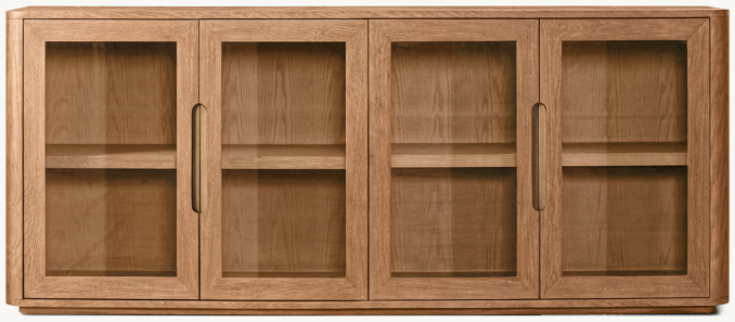 Front view of Breton Glass 4-Door Sideboard 