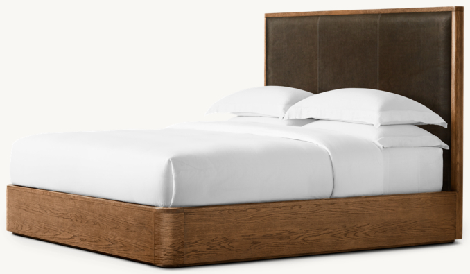 Breton Leather Panel Bed