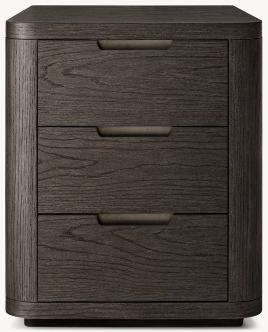 20" nightstand shown in Black Oak/Bronze.