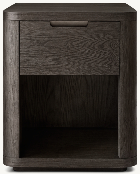 20" nightstand shown in Black Oak/Bronze.