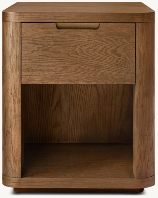 20" nightstand shown in Brown Oak/Brass.
