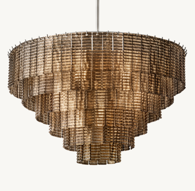 Sirene Smoke Glass Round Chandelier 41\"