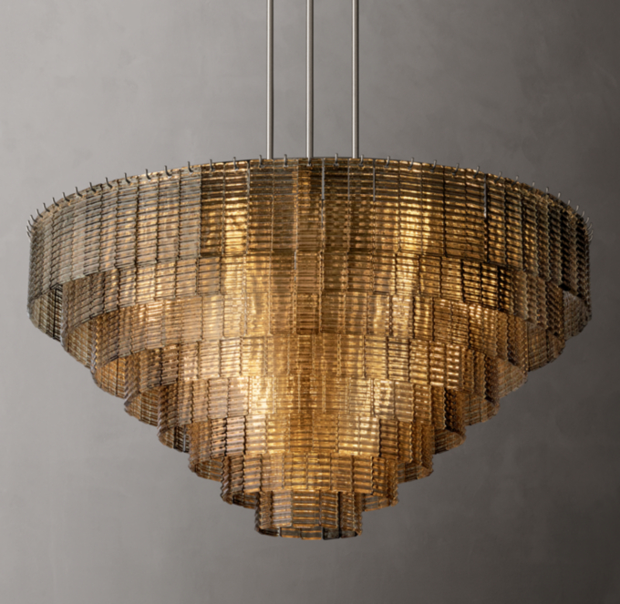 Sirene Smoke Glass Round Chandelier 52\"