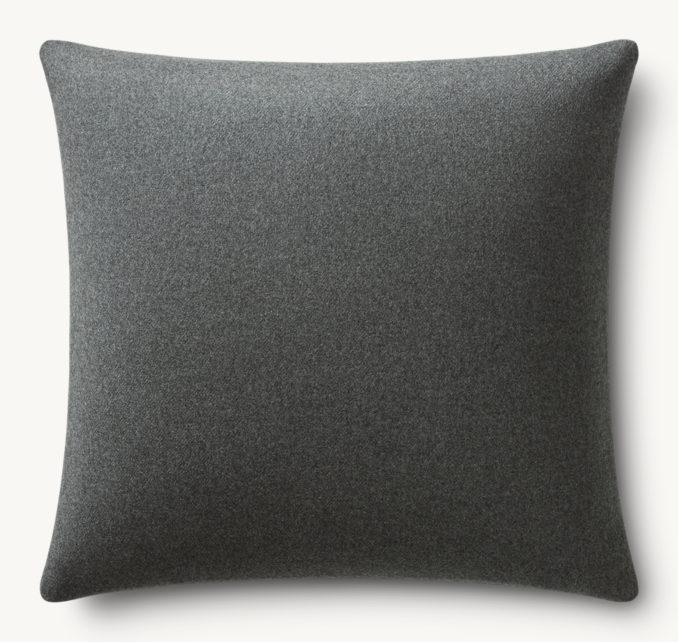 Overhead view of Holland & Sherry Wool Twill Wrapped Pillow Cover - Square 