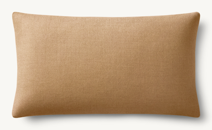 Overhead view of Holland & Sherry Wool Twill Wrapped Pillow Cover - Lumbar 