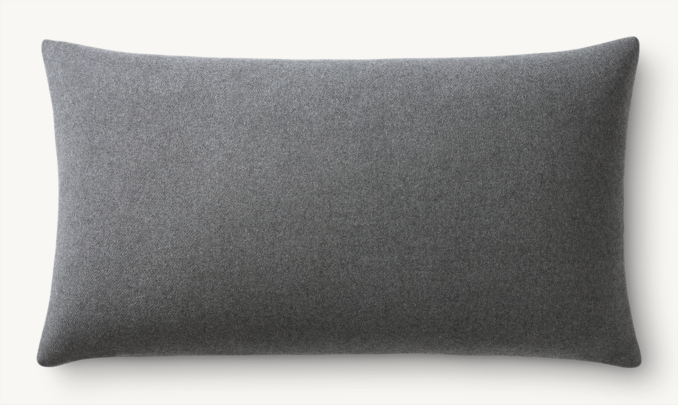 Overhead view of Holland & Sherry Wool Twill Wrapped Pillow Cover - Lumbar 