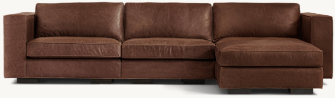 Maddox Modular Leather Sofa-Chaise Sectional
