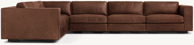 Maddox Modular Leather Left-Arm L-Sectional