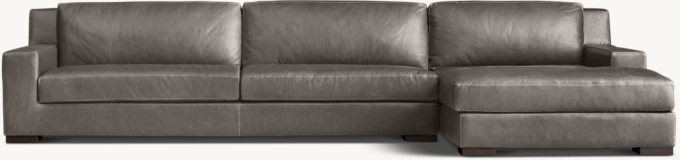 Modena Leather Track Arm Right-Arm Sofa-Chaise Sectional