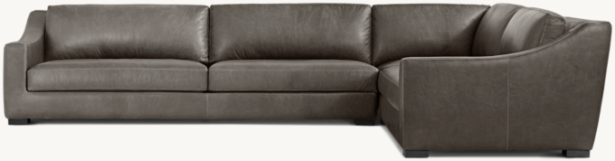Modena Leather Slope Arm Right-Arm L-Sectional