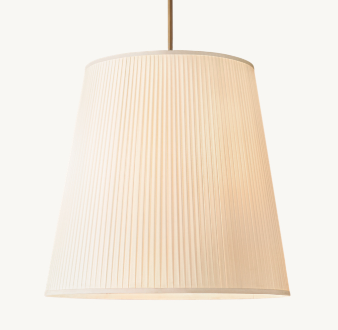 Reed White Pleated Barrel Pendant