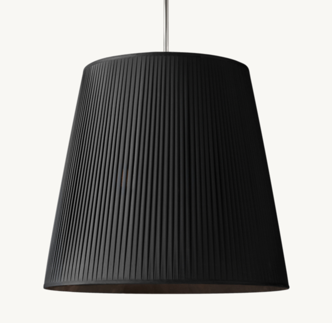 Reed Black Pleated Barrel Pendant