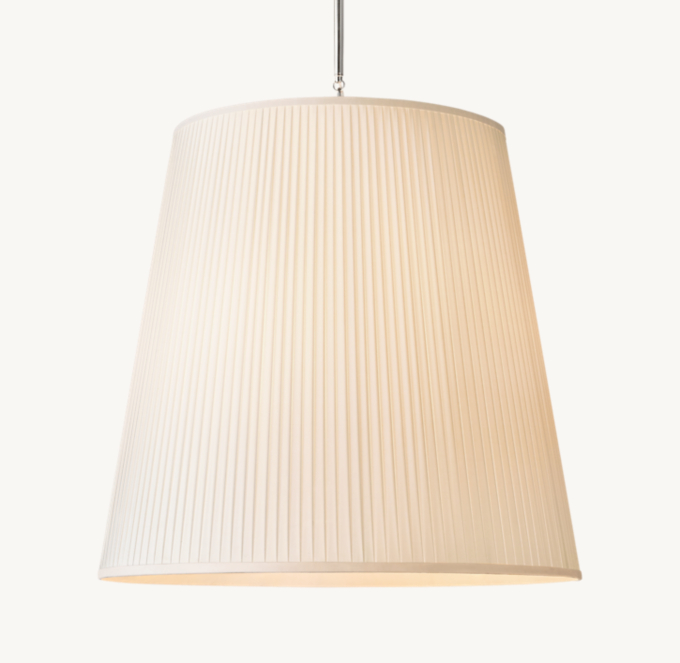 Reed White Pleated Barrel Pendant