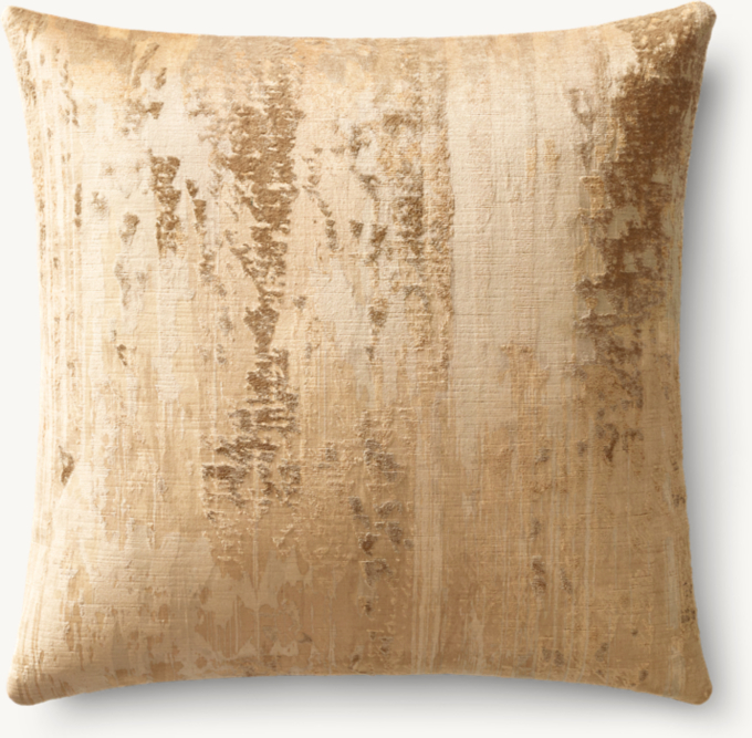 Velvet Brushstroke Abstract Pillow Cover - Square