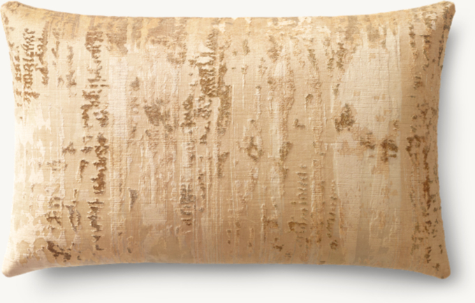 Velvet Brushstroke Abstract Pillow Cover - Lumbar