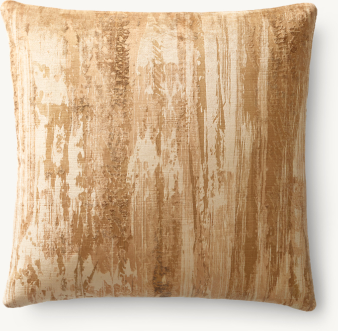 Velvet Brushstroke Abstract Pillow Cover - Square